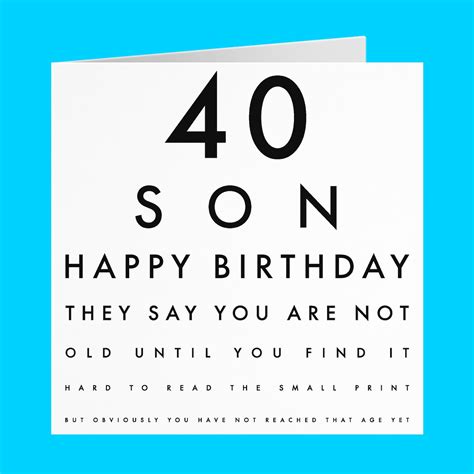 Son 40th Humorous Birthday Card They Say You Are Not Old | Etsy