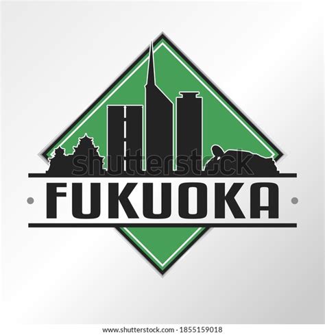 Fukuoka Japan Skyline Logo Adventure Landscape Stock Vector (Royalty ...