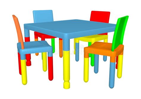 Preschool Table and Chairs stock illustration. Illustration of seat - 43307087