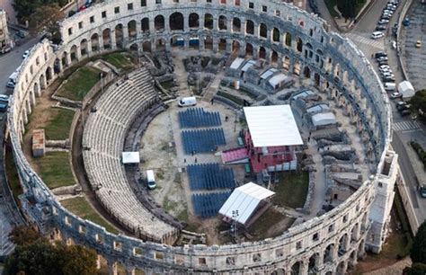 A football match will be played for the first time inside Pula Arena