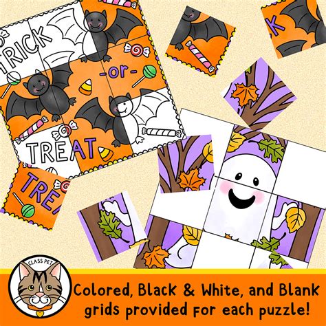 Digital Movable Clipart Puzzle Pieces | 6 Halloween Puzzles | Made By ...