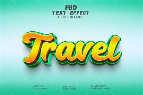 Travel Font Style Text Effect | Photoshop PREMIUM PSD File