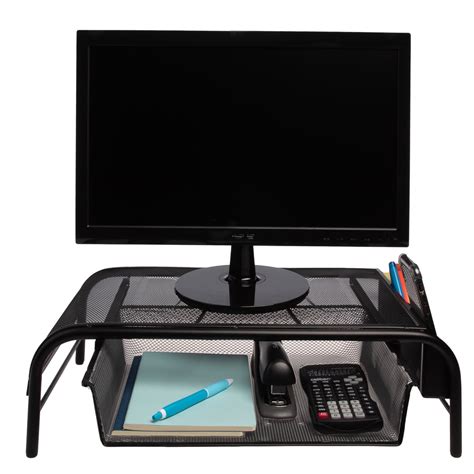 Simply Genius Computer Monitor Stand Riser, Laptop Stand, Mesh Desk Organizer - Walmart.com ...