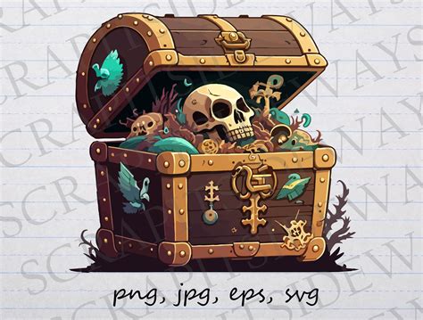 Pirate Treasure Chest Clipart Vector Graphic Svg Png Jpg Eps - Etsy ...