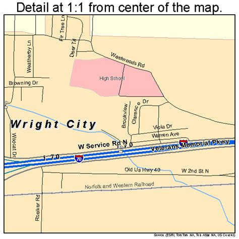 Wright City Missouri Street Map 2981124