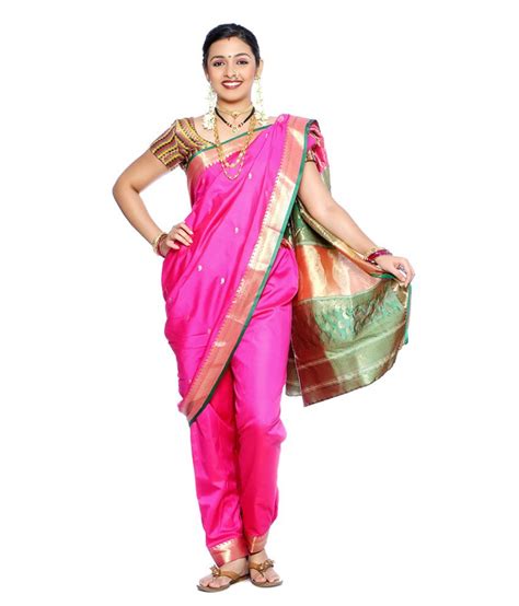 Traditional Lavani Style Maharashtrian Prestitched Ready To Wear Saree ...