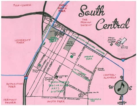 Central Los Angeles Map - Map Of Rose Bowl