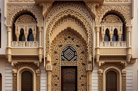 Premium AI Image | Inside interior of The mosque is an excellent example of traditional arch ...