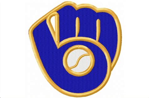 Milwaukee Brewers Embroidery Design ⋆ Baseball Logo - Blu Cat Red Dog