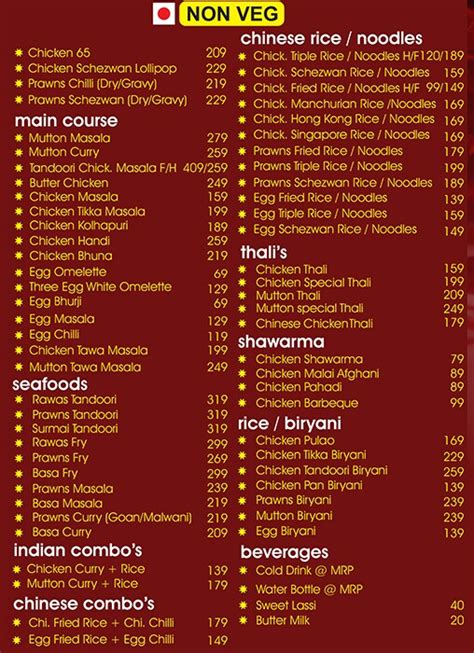 Menu of Saffron Spice Kitchen, Sanpada, Navi Mumbai - magicpin