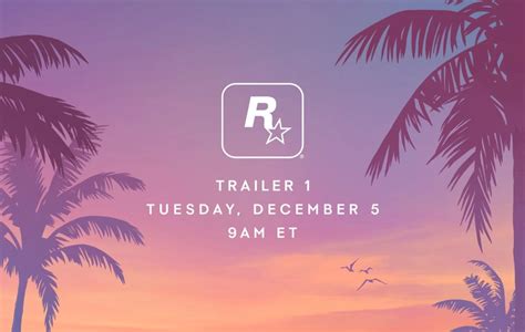 Rockstar Reveals GTA 6 Trailer Release Date and Time