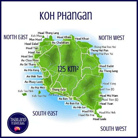 Koh Phangan Map Thailand Map, Thailand Travel, Thailand Adventure, Koh ...