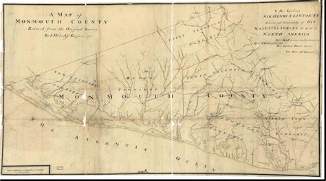 Revolutionary War Era Maps - John Hills Map of Monmouth County - 1781