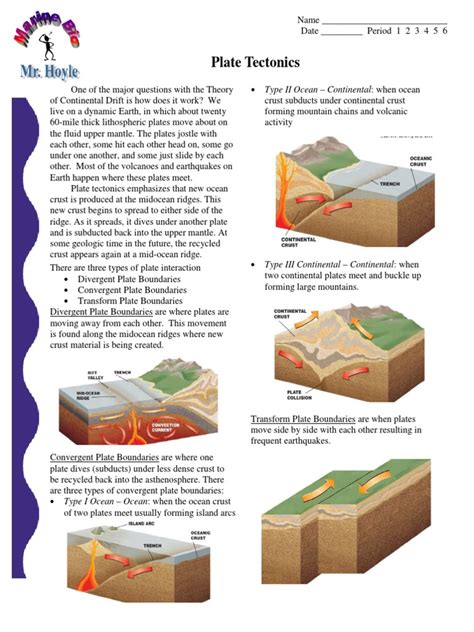 pdf - Plate Tectonics worksheet.pdf | Plate Tectonics | Crust (Geology)