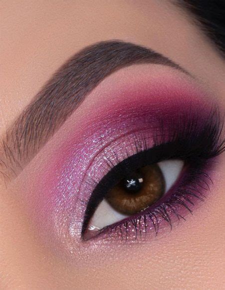 65 Pretty Eye Makeup Looks : Purple/pink smokey eye shadow