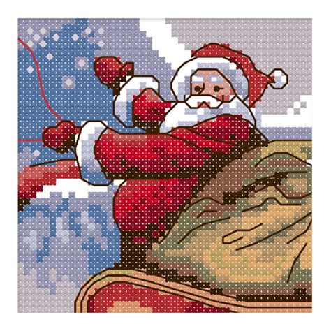 Santa Claus-14CT Stamped Cross Stitch Kit(13*13cm)