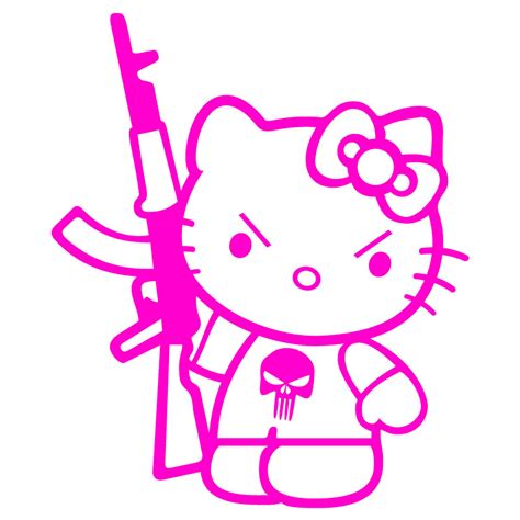 Hello Kitty Gun Vinyl Sticker – Blunt.One