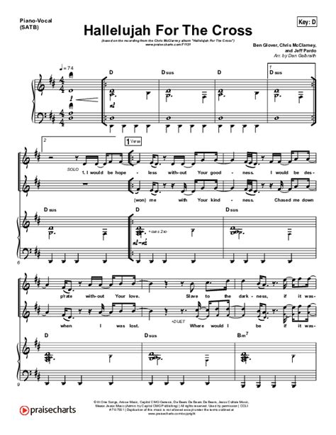 Hallelujah For The Cross Sheet Music PDF (Chris McClarney) - PraiseCharts