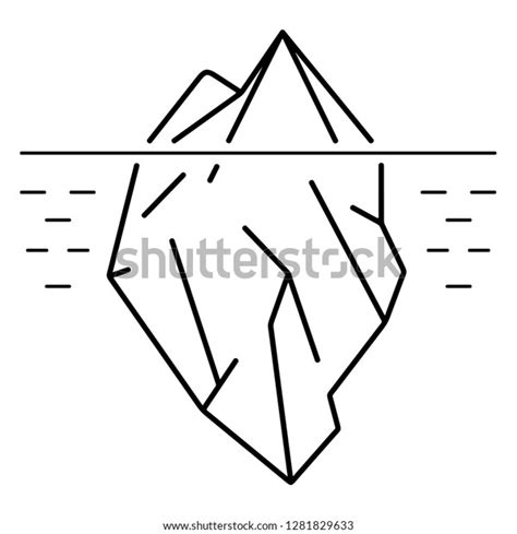 Iceberg Vector Flat Outline Icon Illustration Stock Vector (Royalty ...