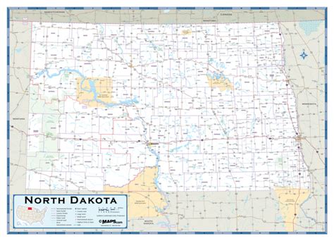 North Dakota Highway Wall Map