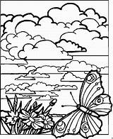 Cloudy Day Coloring Page sketch template