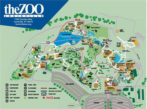 Louisville zoo map - Map of Louisville zoo (Kentucky USA)