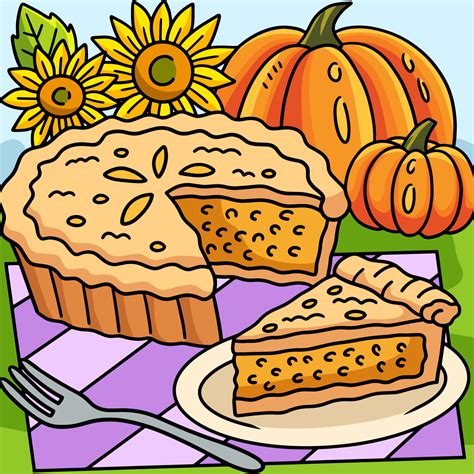 Thanksgiving Pumpkin Pie Colored Cartoon 8944244 Vector Art at Vecteezy