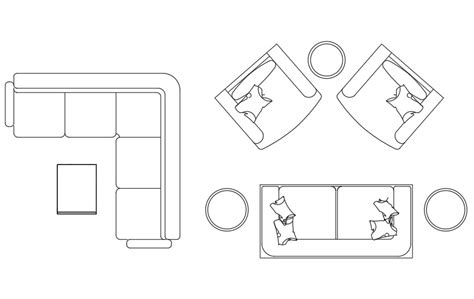 Two Different Sofa CAD Blocks Free Download DWG File - Cadbull