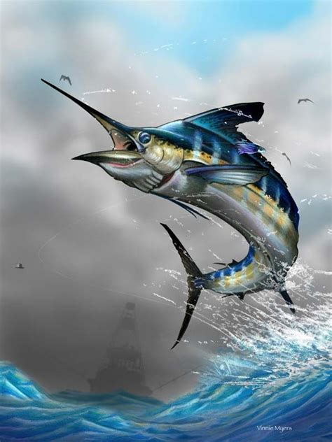 2011 Marlin Art Gallery | Fish art, Fish drawings, Fish painting