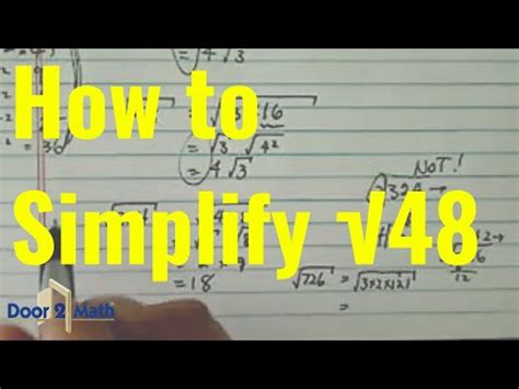 * Simplify Radicals: √48 - YouTube