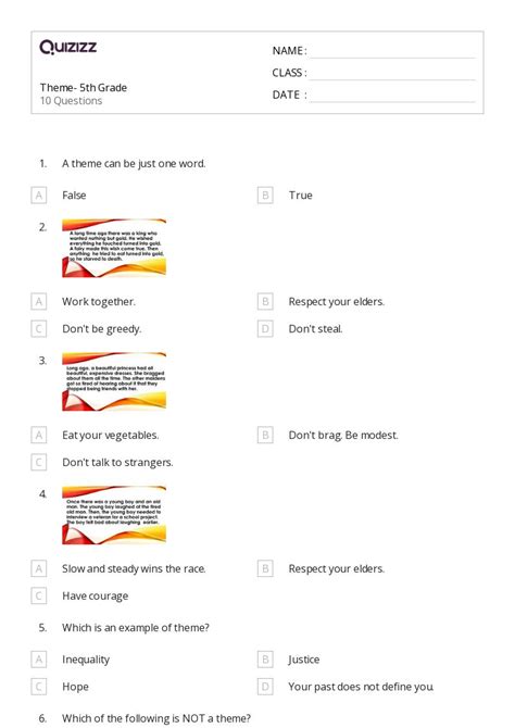 50+ Central Message worksheets for 5th Grade on Quizizz | Free & Printable