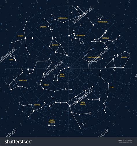 Vector Sky Map Constellations Stars Andromedalacerta Stock Vector (Royalty Free) 267383846 ...