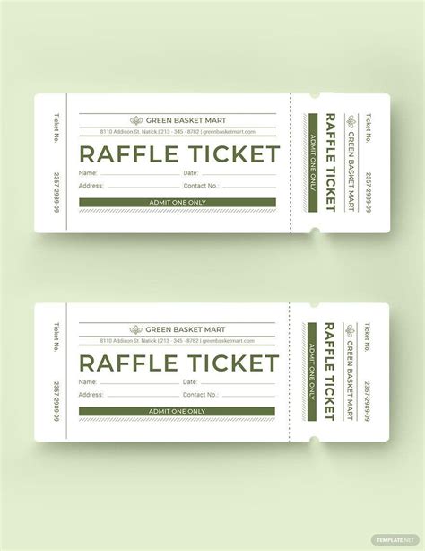 Simple Raffle Ticket Template in Word, Illustrator, Pages, Publisher, Photoshop, Google Docs ...