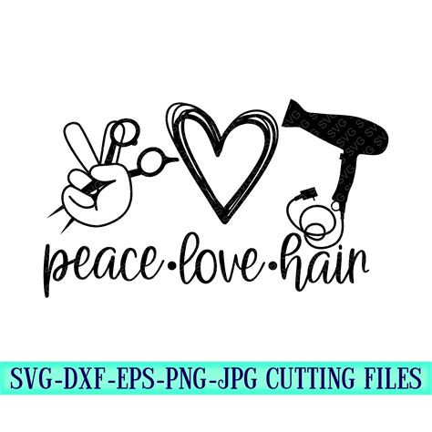 Peace love hair svg blow dryer love SVG love cord Svg peace | Etsy