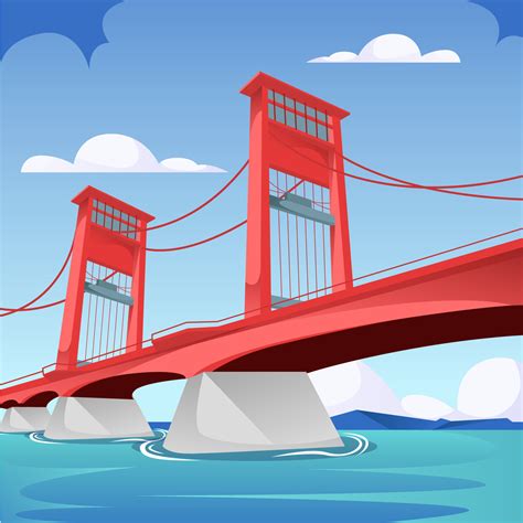 AMPERA Bridge in South Sumatra Indonesia. famous landmark building in sunset landscape concept ...