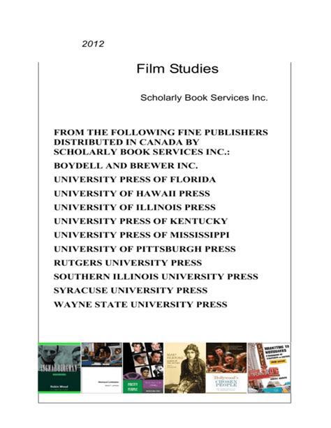 Film Studies - Scholarly Books