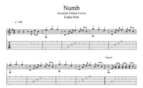 Numb for guitar. Guitar sheet music and tabs.