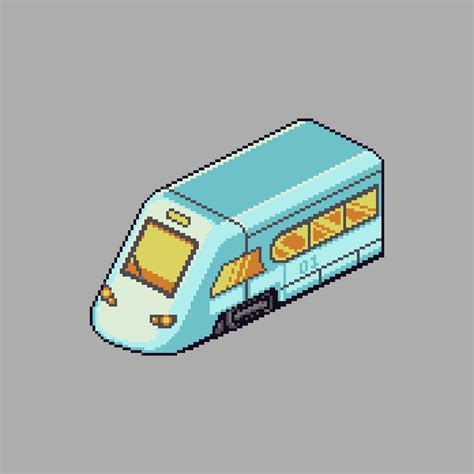 Editable vector train pixel art illustration for game development, game asset, web asset ...