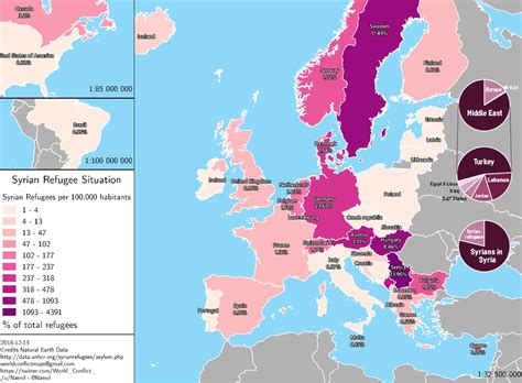 Dispersion of Syrian Refugees Around Europe – Brilliant Maps