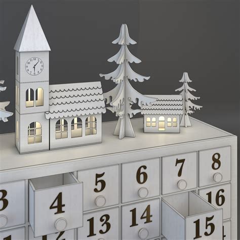 Wooden advent calendar drawers model - TurboSquid 1506398