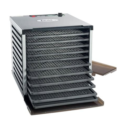 LEM Mighty Bite 10-Tray Black Food Dehydrator with Temperature Control ...