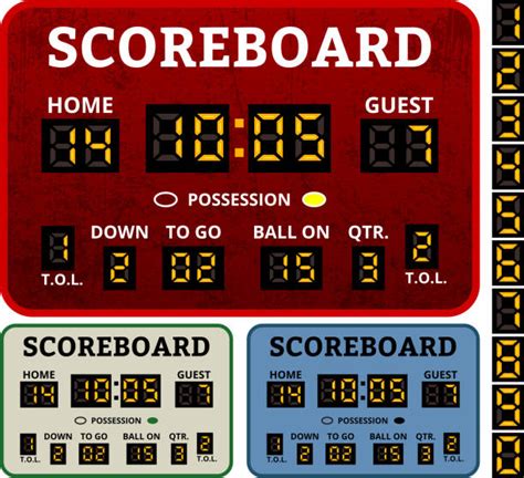 Football Scoreboard Clip Art, Vector Images & Illustrations - iStock