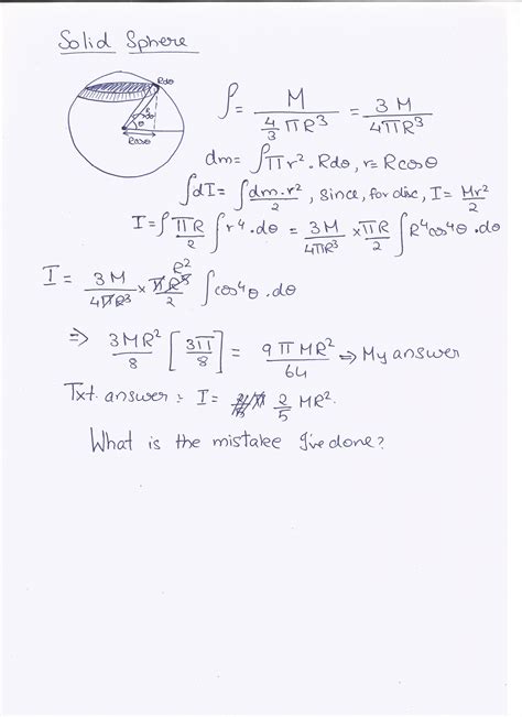 [Physics] Moment of inertia of uniform solid sphere – Math Solves ...