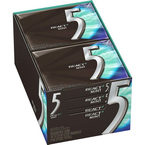 5 Gum, Sugar Free React 2 Mints Chewing Gum, 15 Pc - Walmart.com - Walmart.com