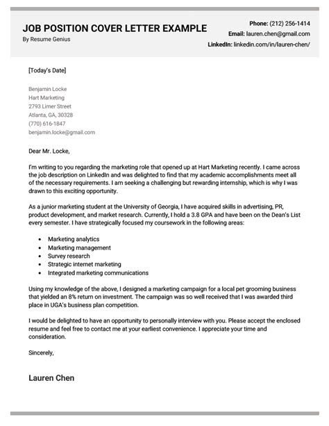 Cover Letter Template Resume Genius - Infoupdate.org