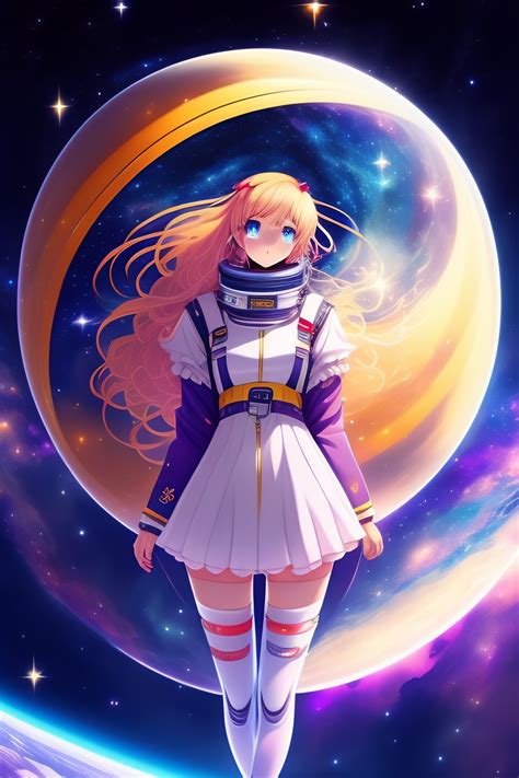 Lexica - Anime girl falling in space in space suit beautiful stars and ...