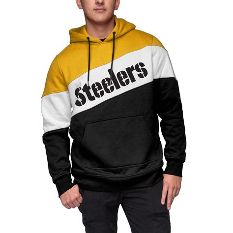 Pittsburgh Steelers Mens Wordmark Colorblock Hoodie