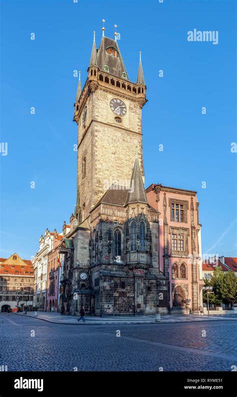 Prague view of Astronomical Clock Stock Photo - Alamy