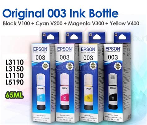 EPSON ORIGINAL 003 (BKCMY) REFILL INK BOTTLE - Biggest Online Office ...