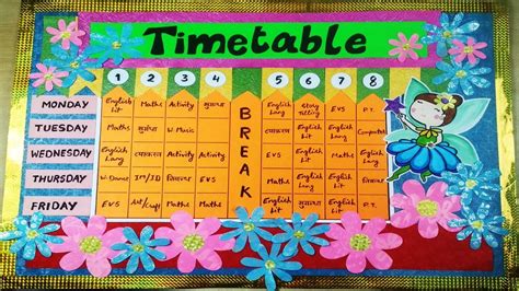 Timetable chart ideas - glowvsa